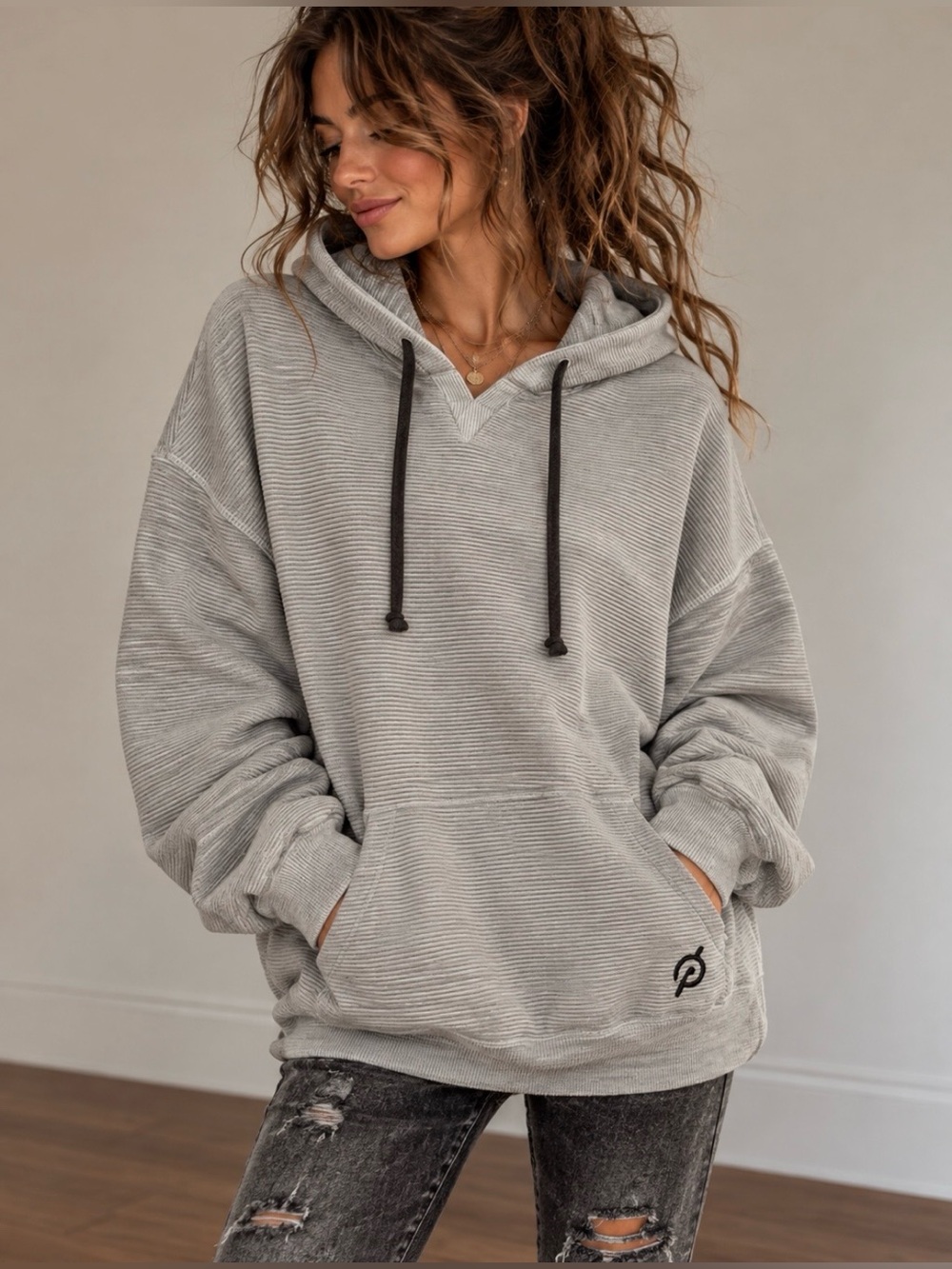 Peloton Women’s Ribbed Side Zip Oversized Hoodie